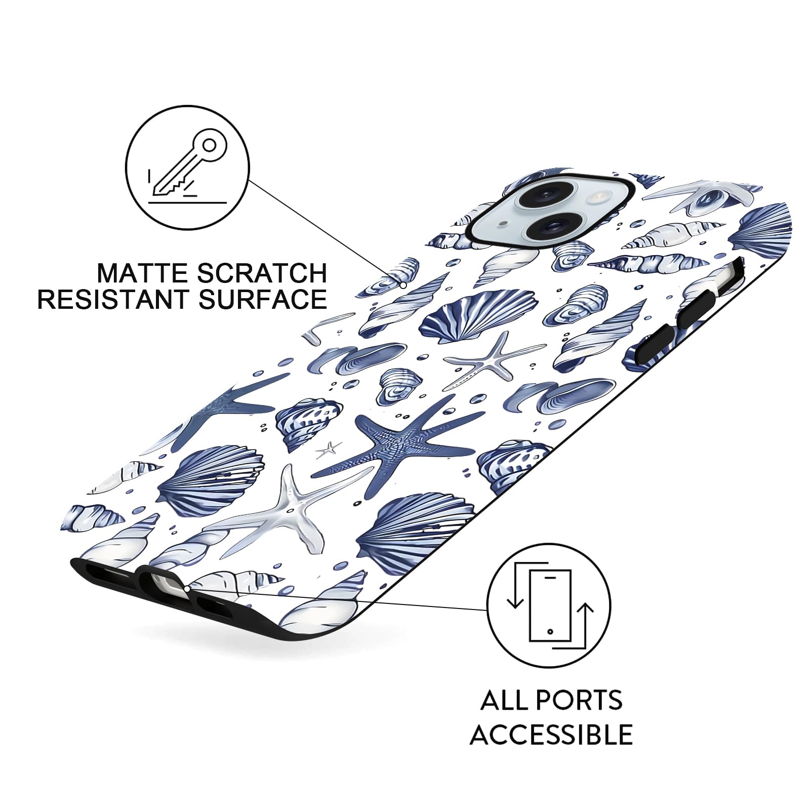 Sommerliche Muscheldesign iPhone Hülle