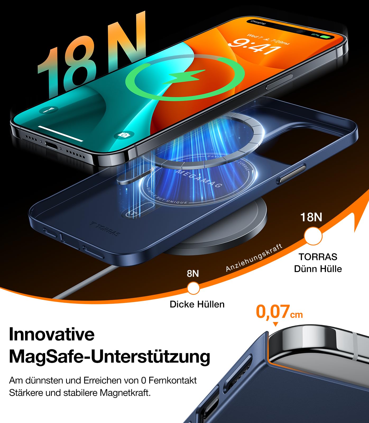 Ultra dünne MagSafe transparente iPhone Hülle