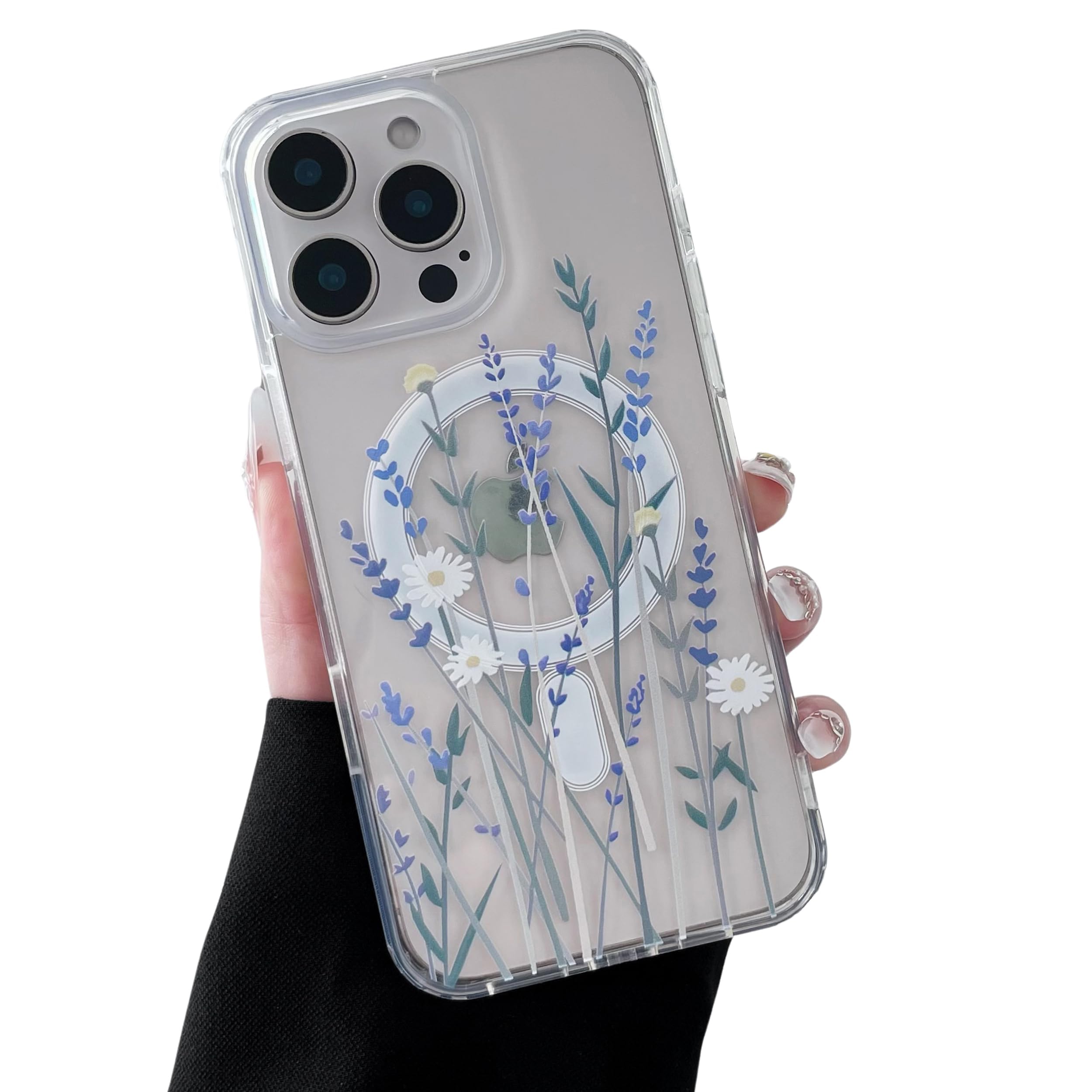 Transparente Weihnachts- und Blumenmuster iPhone Hülle
