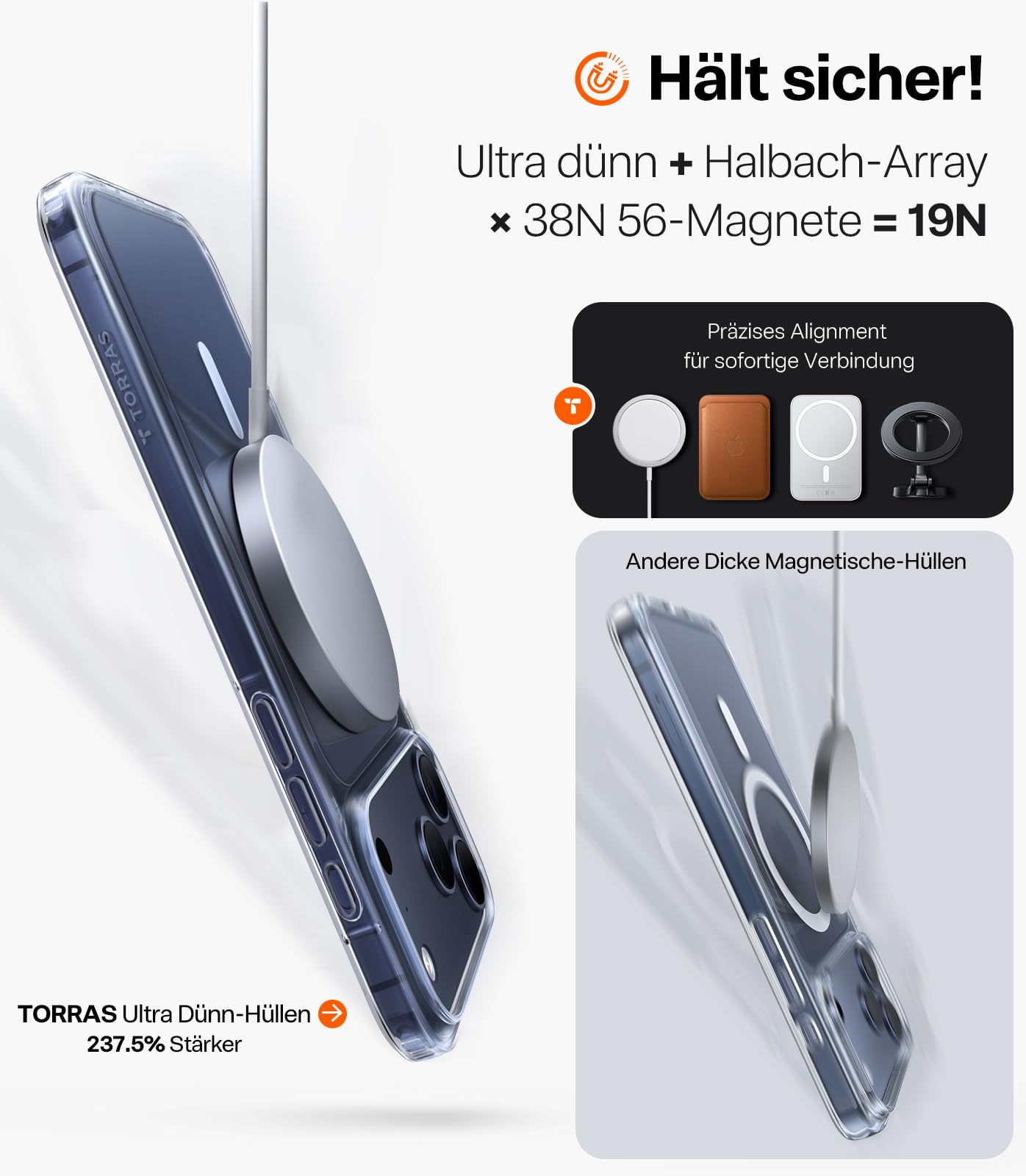 Ultra dünne MagSafe transparente iPhone Hülle