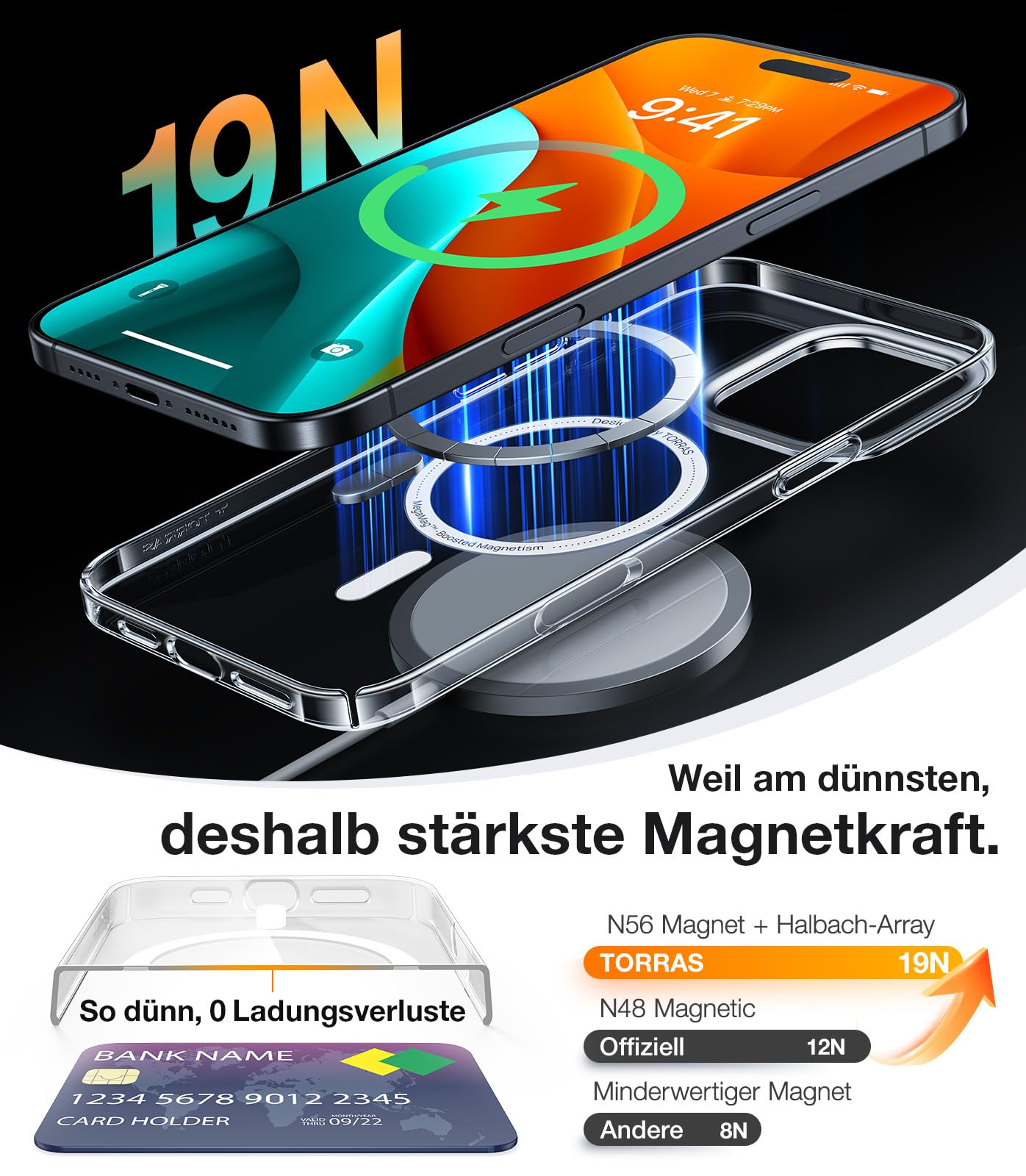 Ultra dünne MagSafe transparente iPhone Hülle