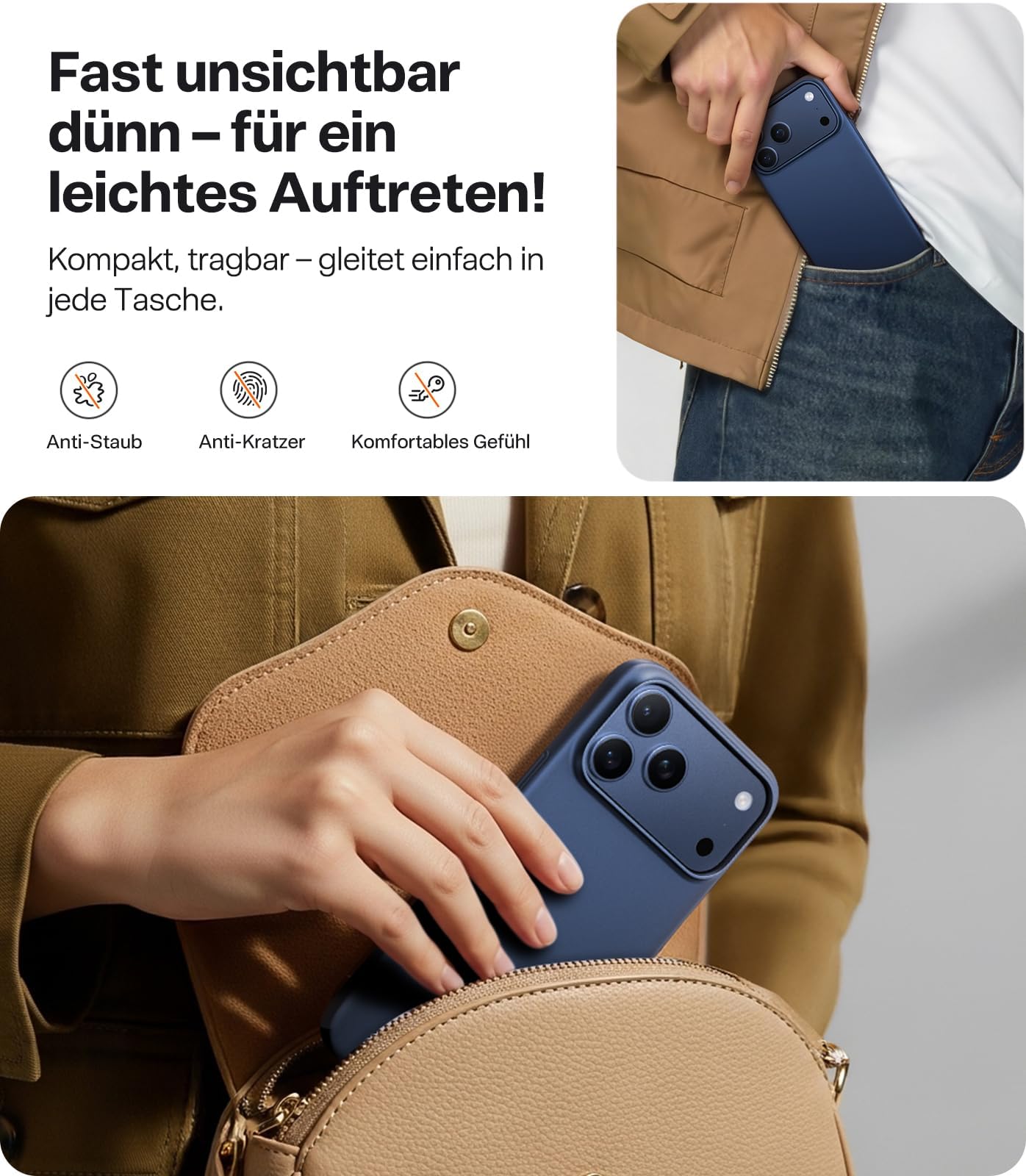Ultra dünne MagSafe transparente iPhone Hülle