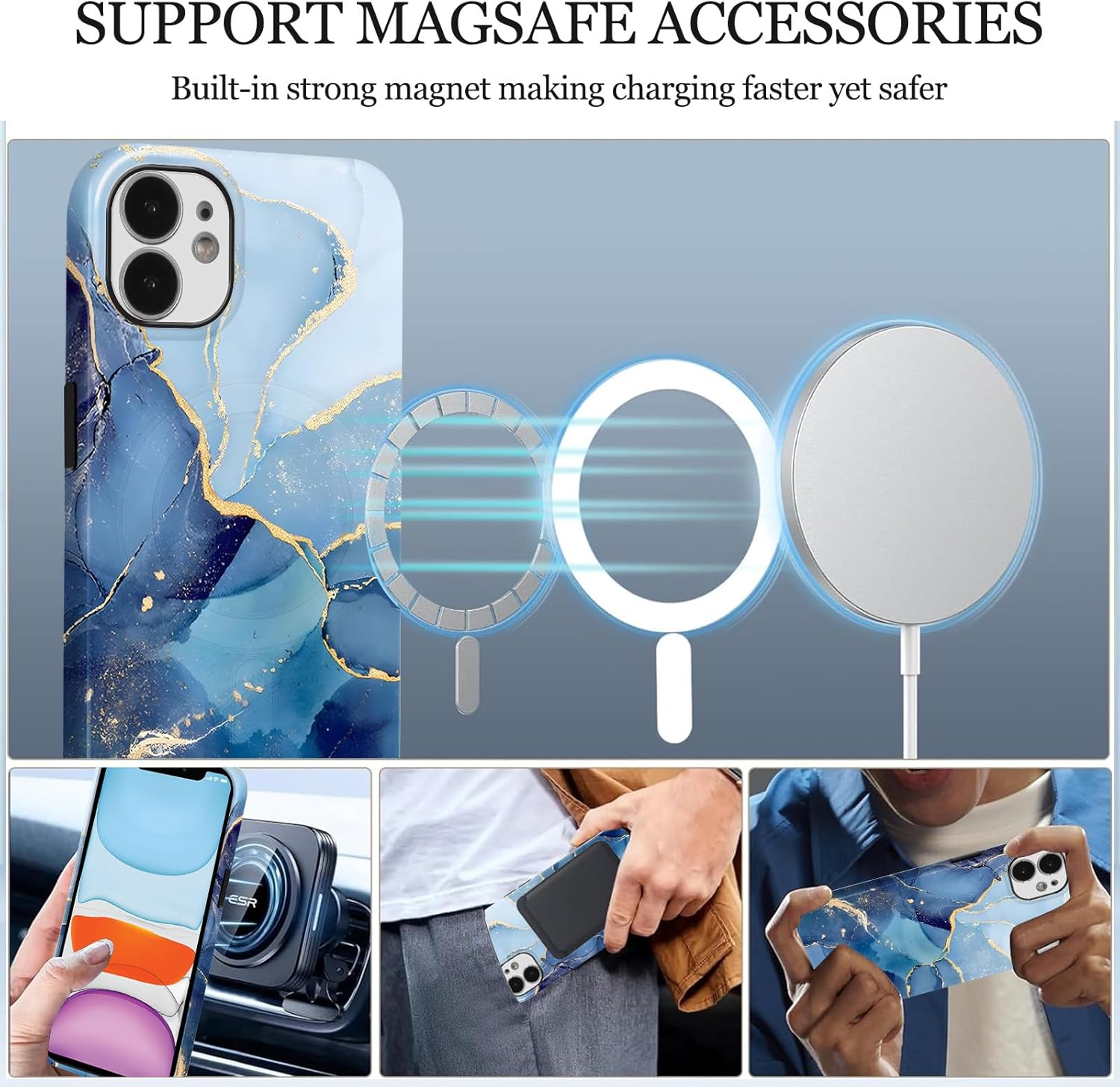 Magsafe Mamor design iPhone Hülle