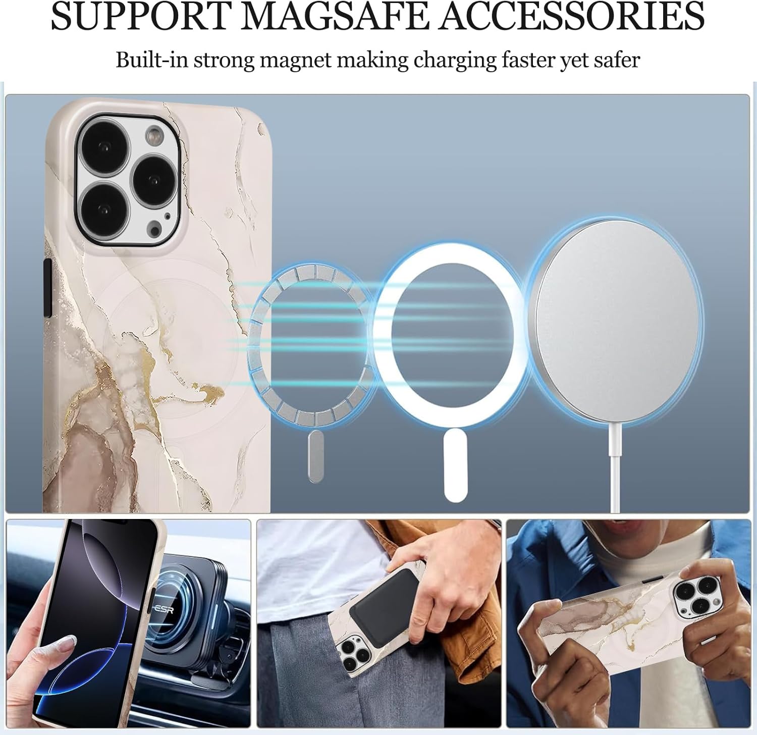 Magsafe Mamor design iPhone Hülle