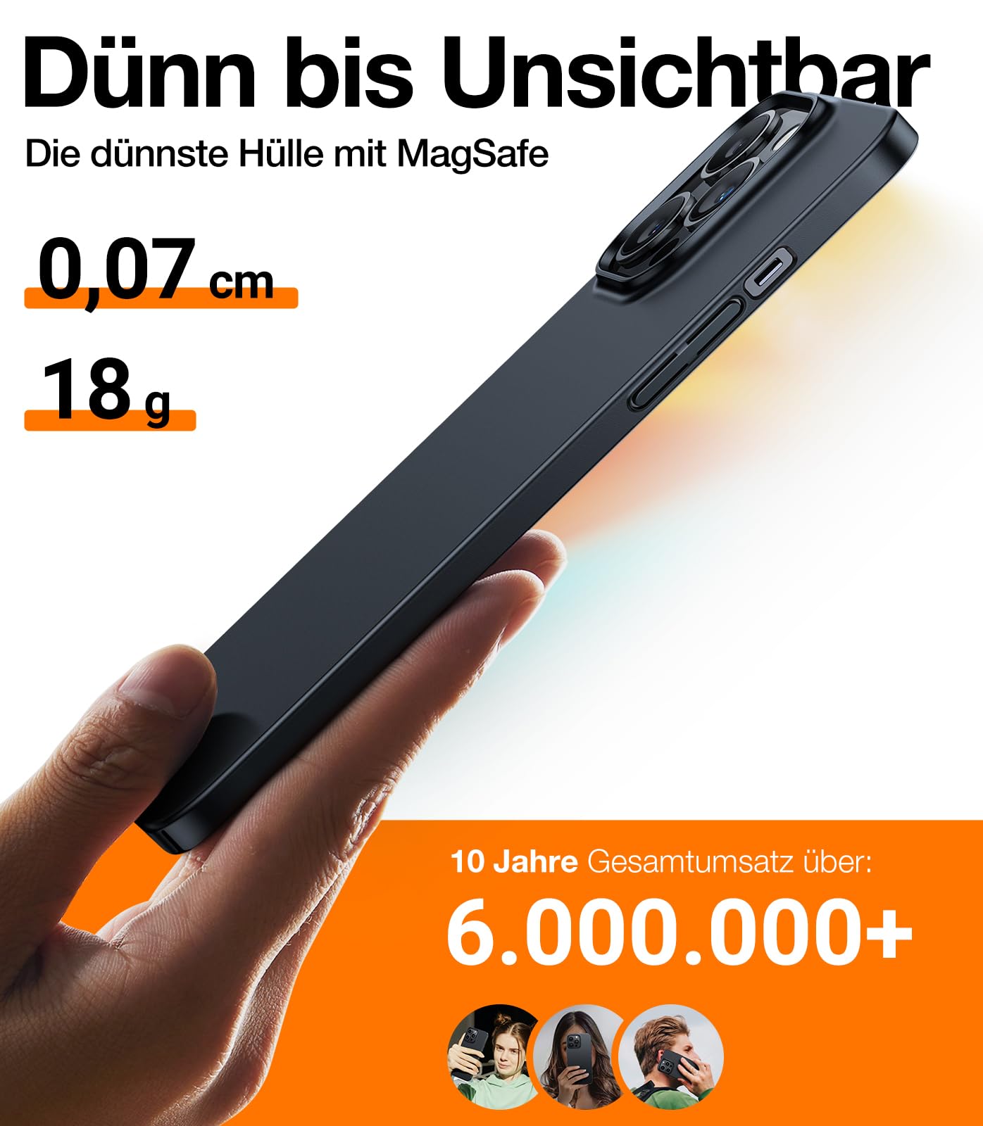 Ultra dünne MagSafe transparente iPhone Hülle