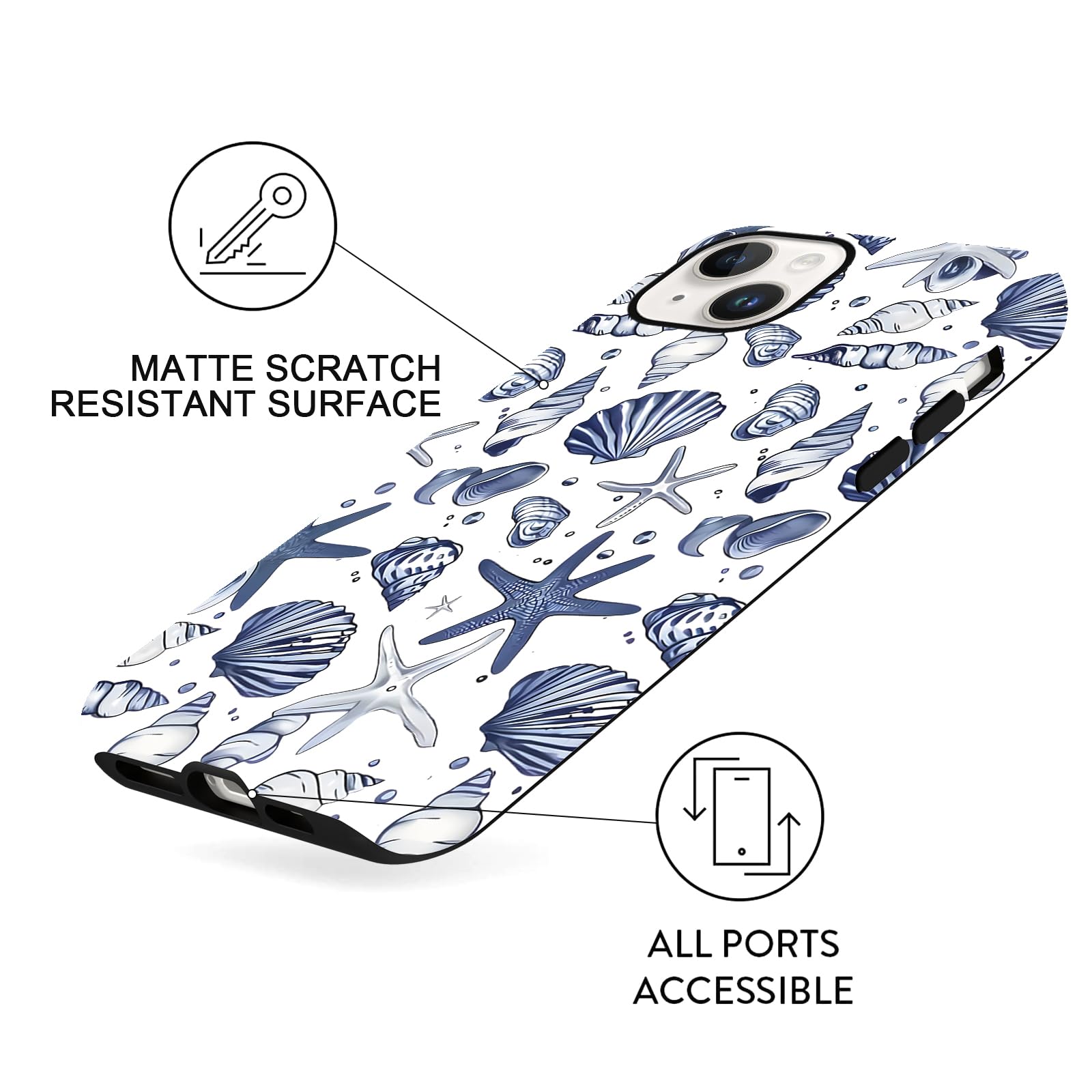 Sommerliche Muscheldesign iPhone Hülle