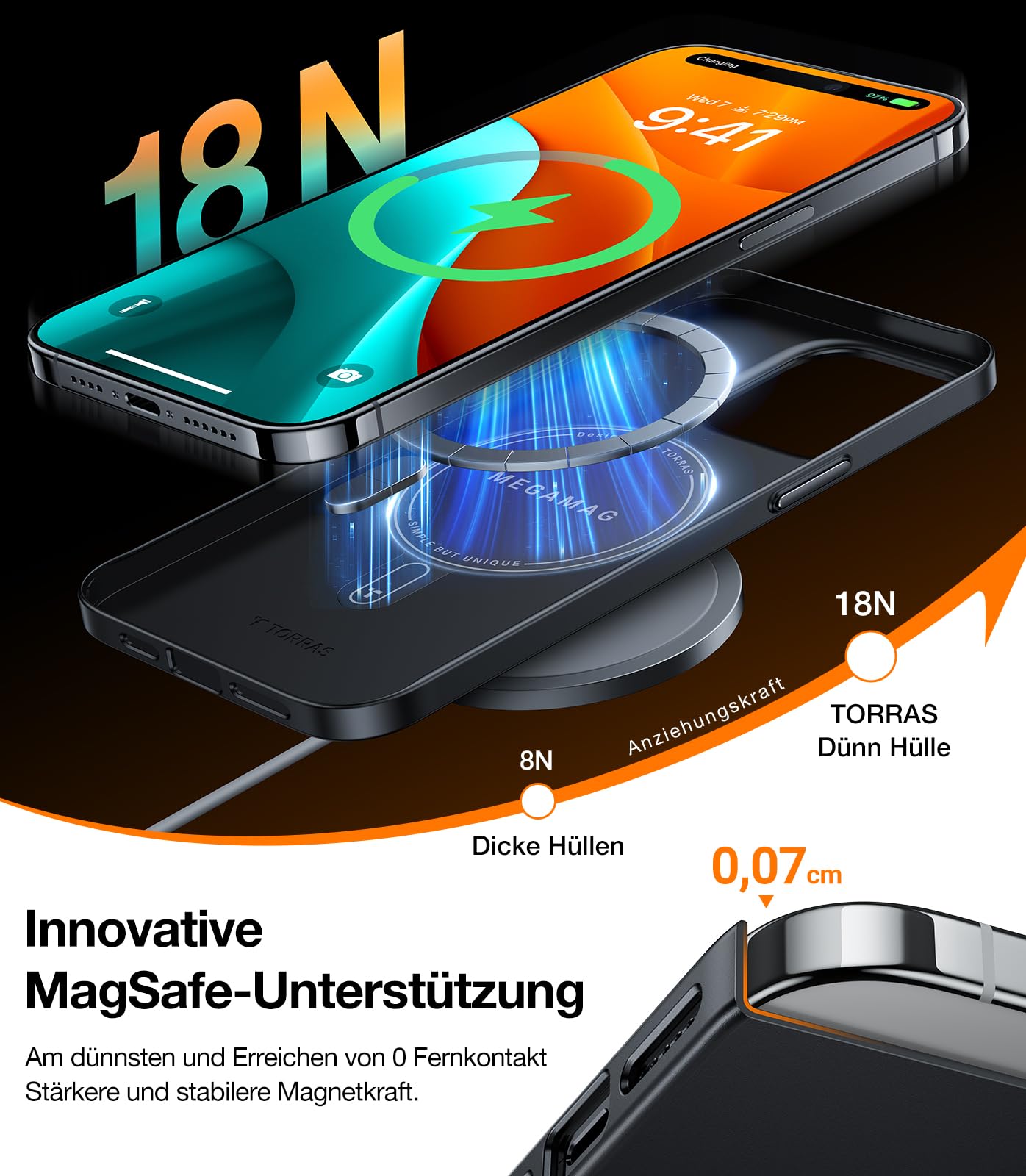 Ultra dünne MagSafe transparente iPhone Hülle