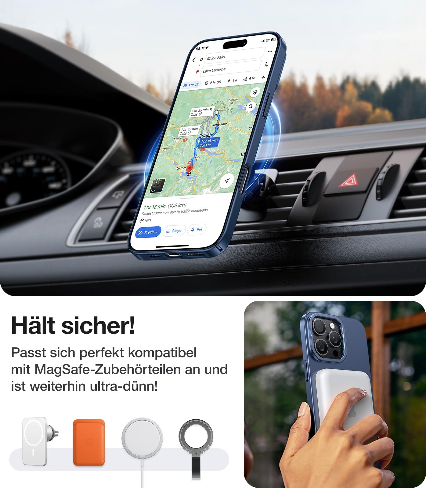 Ultra dünne MagSafe transparente iPhone Hülle