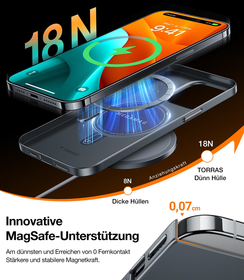 Ultra dünne MagSafe transparente iPhone Hülle