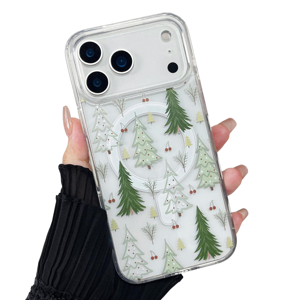 Transparente Weihnachts- und Blumenmuster iPhone Hülle