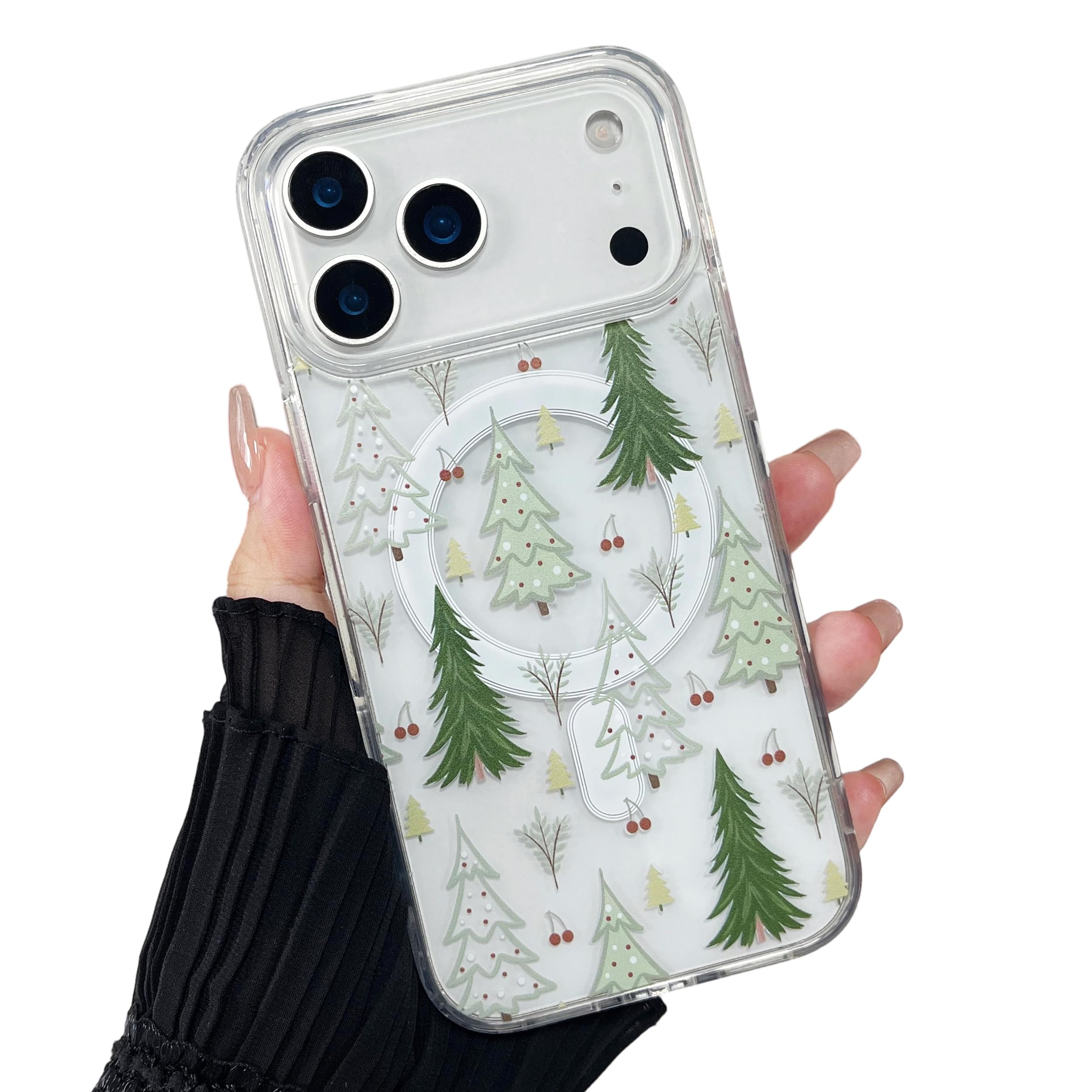 Transparente Weihnachts- und Blumenmuster iPhone Hülle