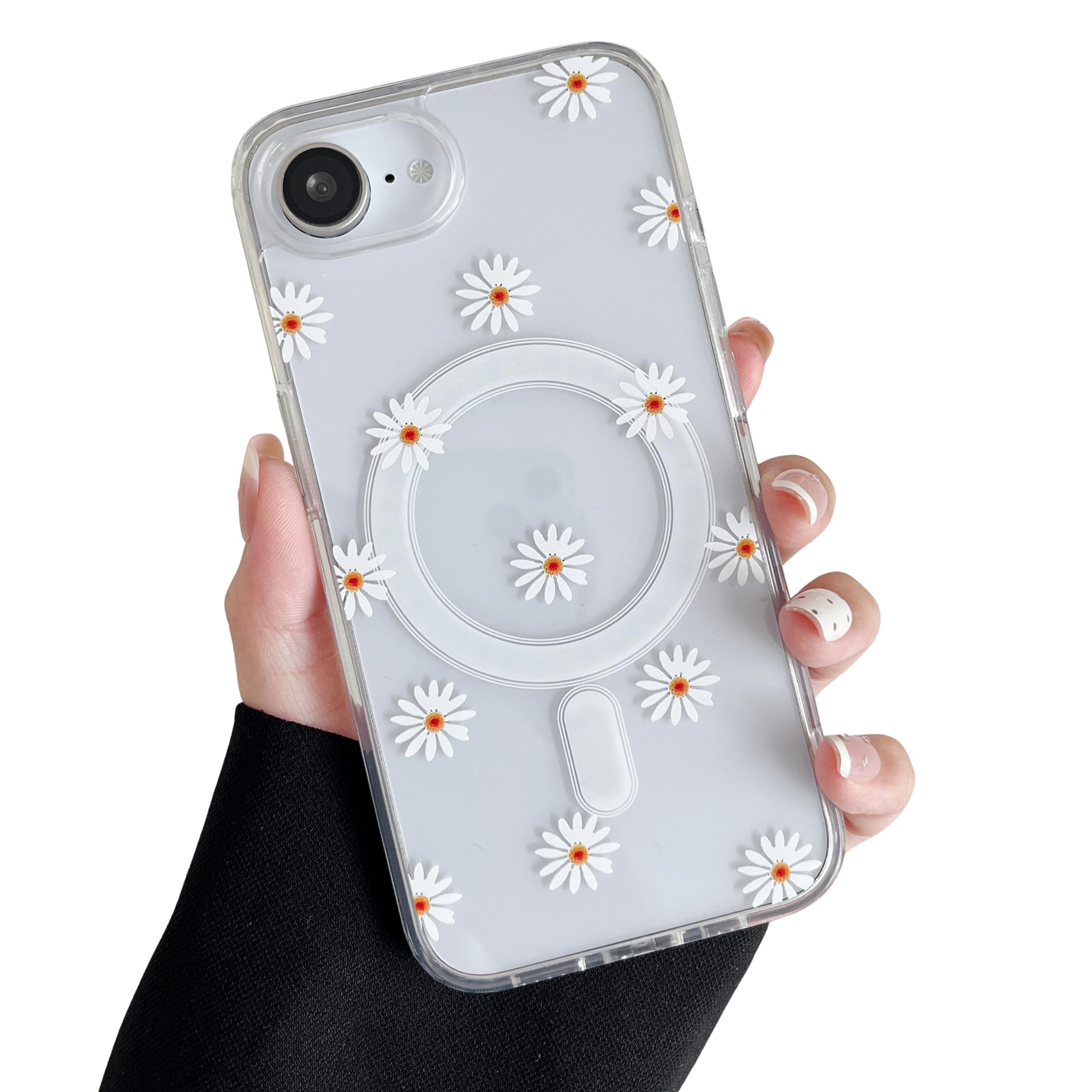 Transparente Weihnachts- und Blumenmuster iPhone Hülle