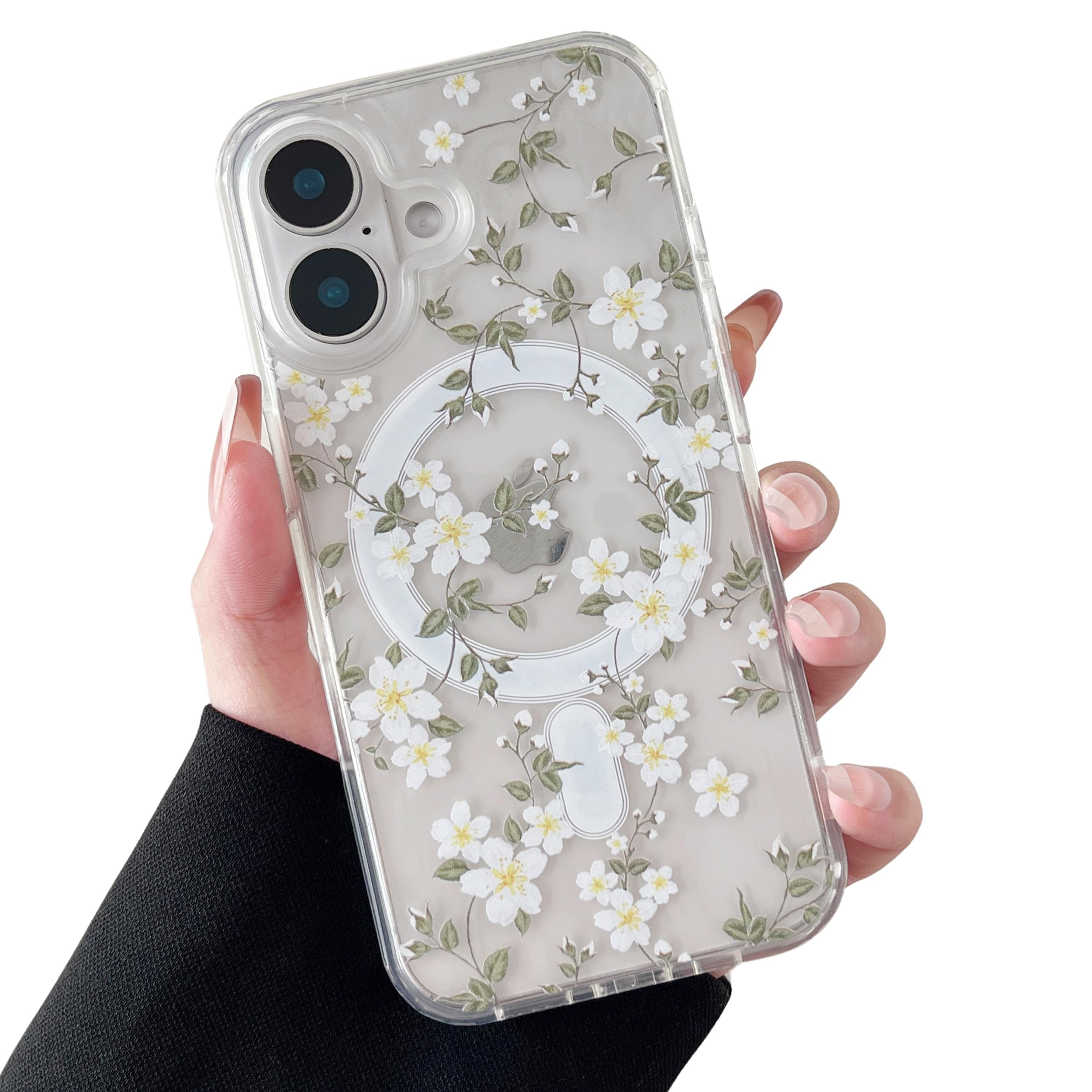 Transparente Weihnachts- und Blumenmuster iPhone Hülle
