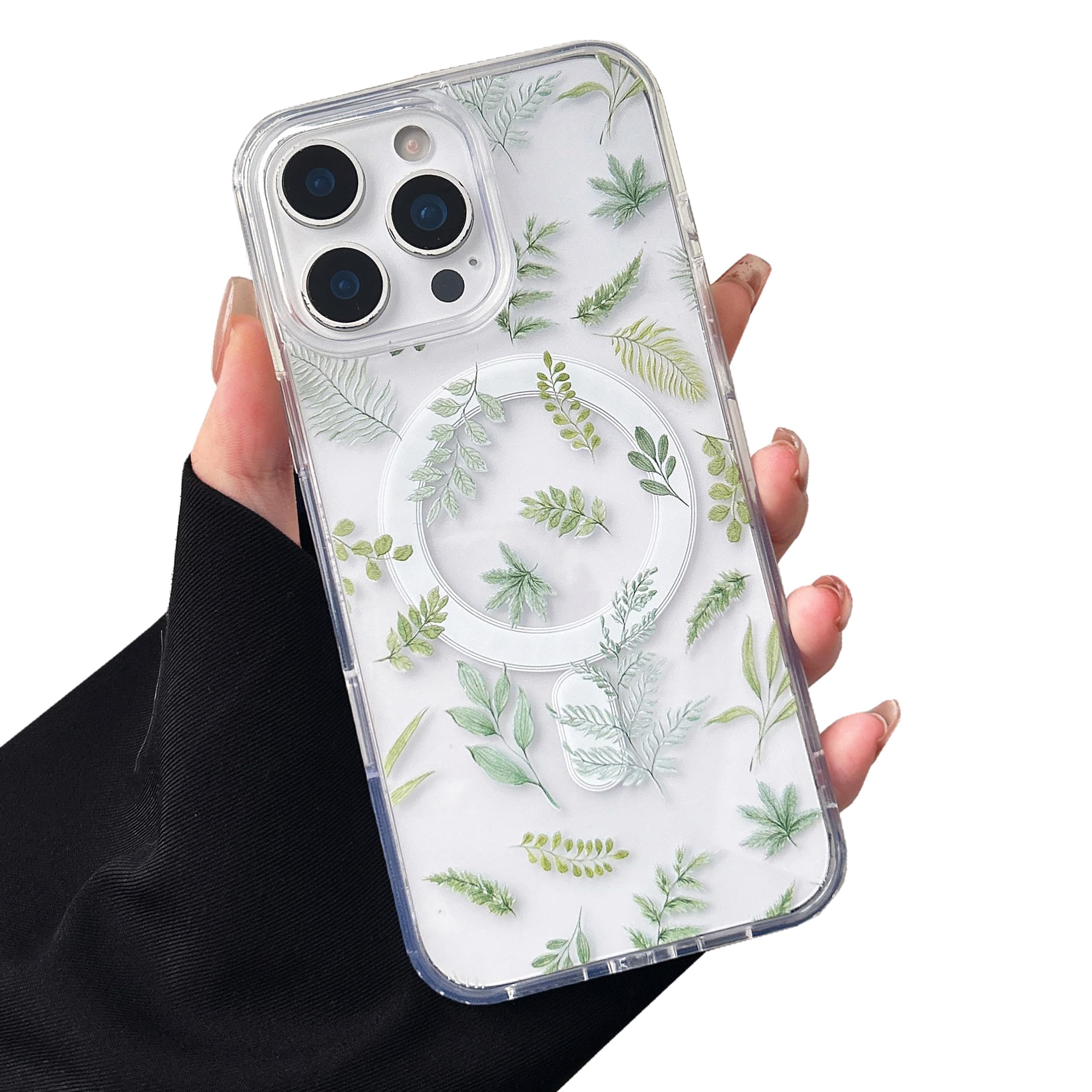 Transparente Weihnachts- und Blumenmuster iPhone Hülle