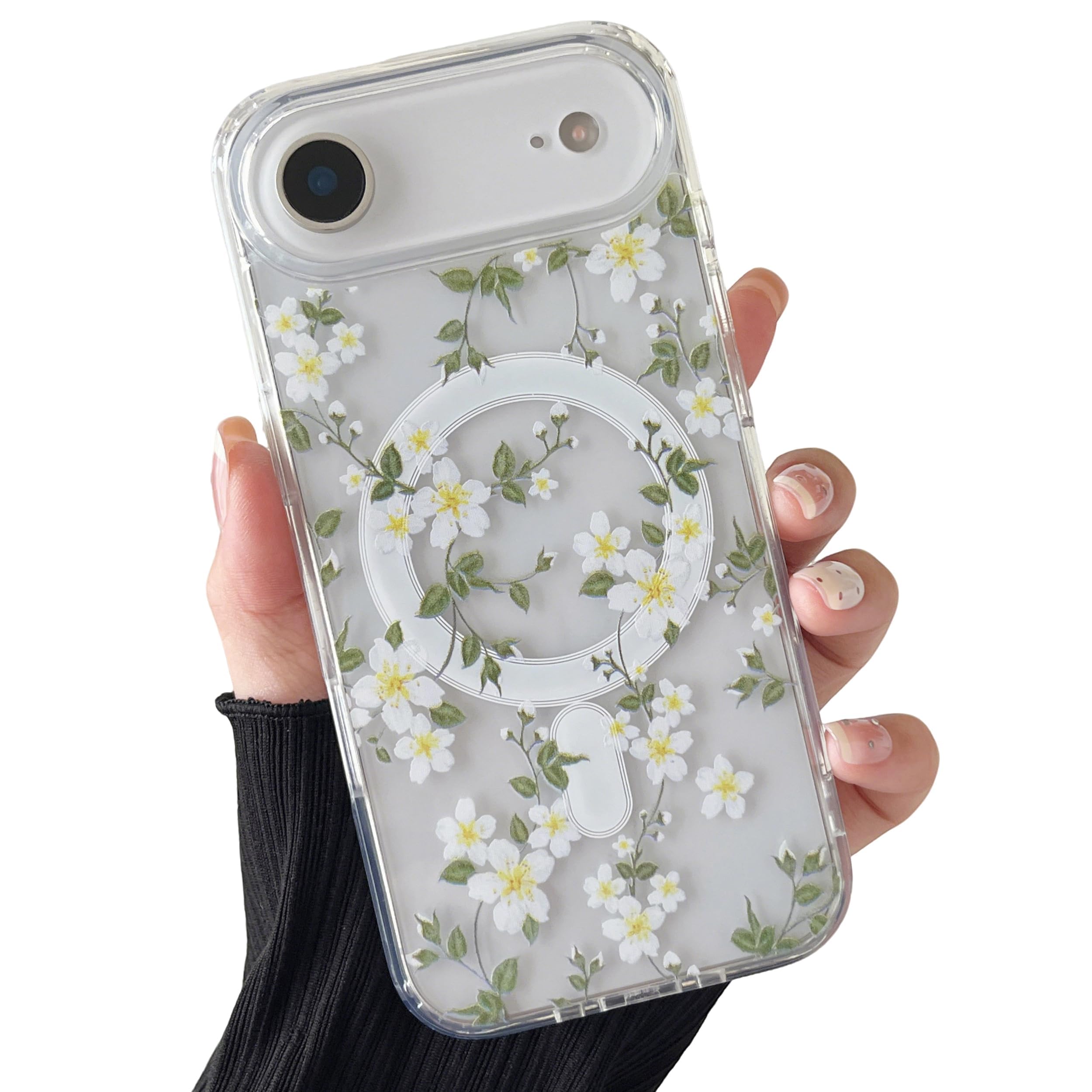 Transparente Weihnachts- und Blumenmuster iPhone Hülle