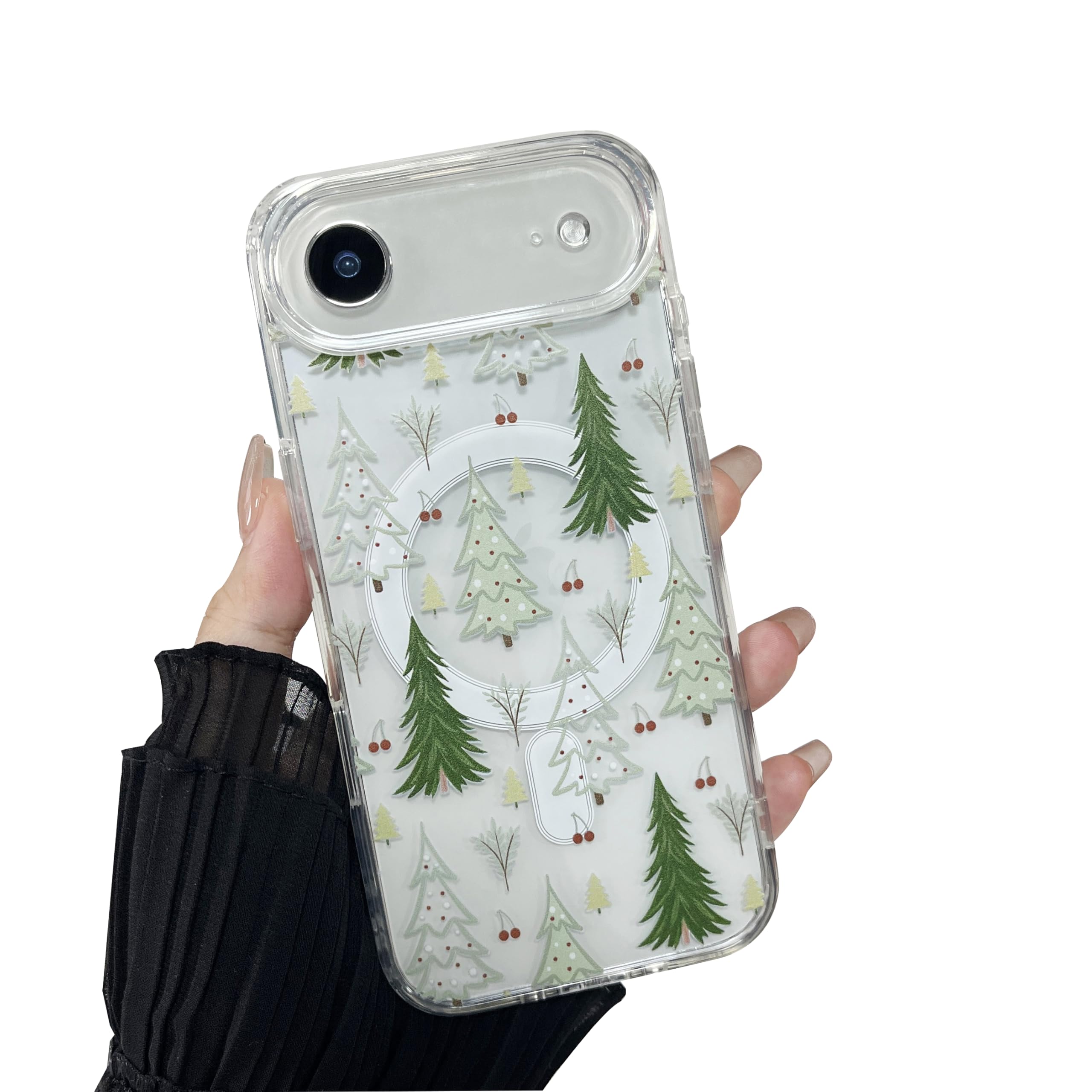 Transparente Weihnachts- und Blumenmuster iPhone Hülle