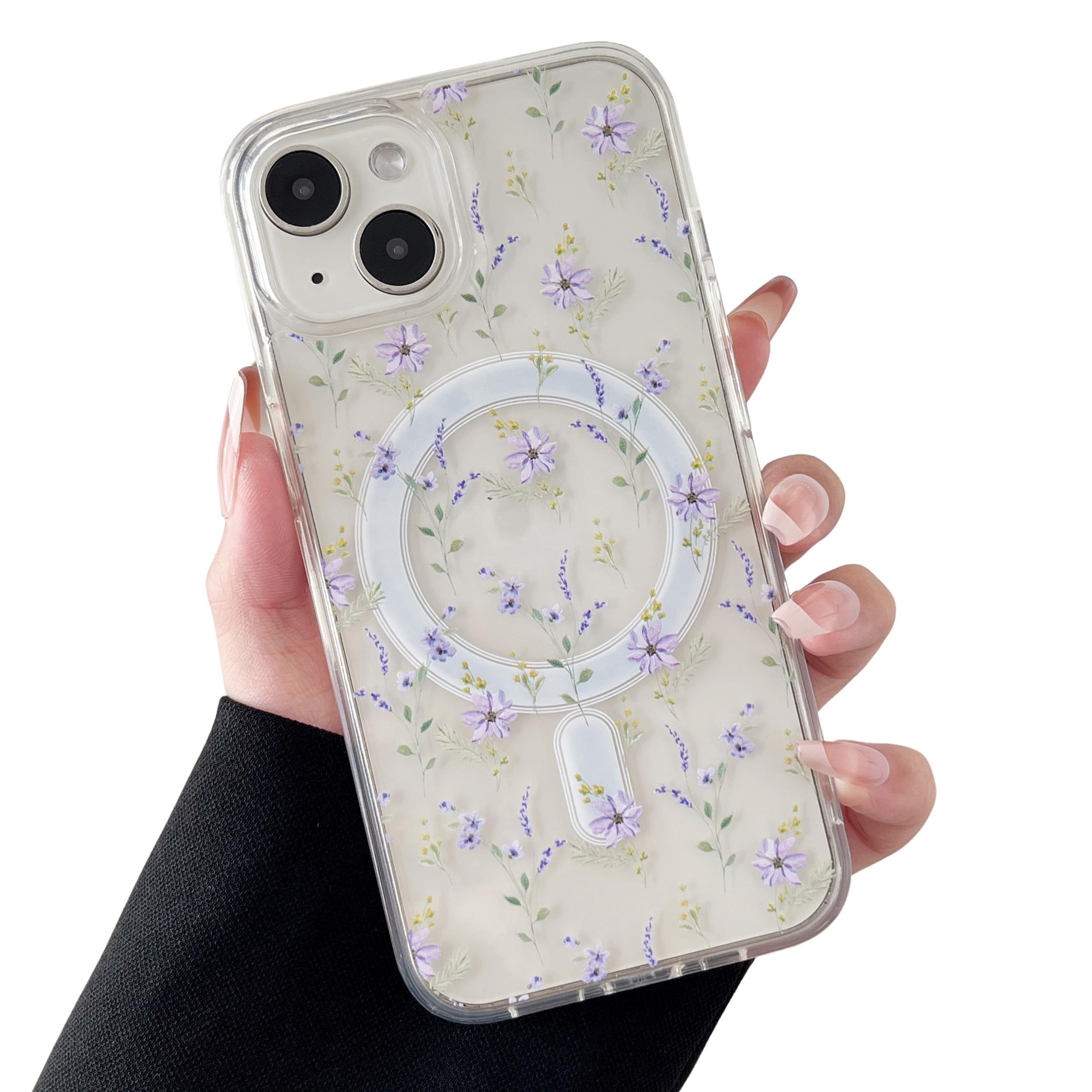 Transparente Weihnachts- und Blumenmuster iPhone Hülle