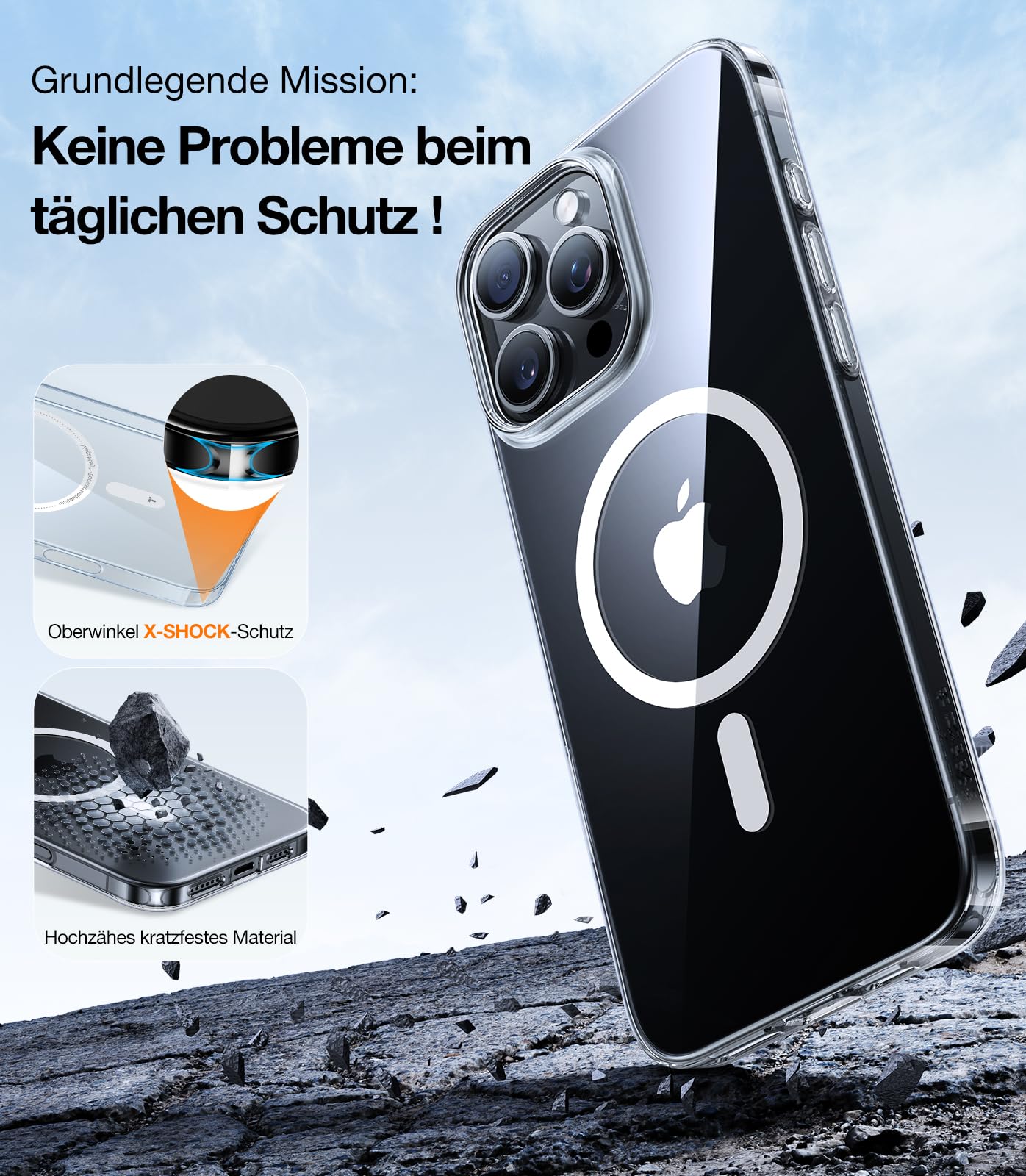 Ultra dünne MagSafe transparente iPhone Hülle