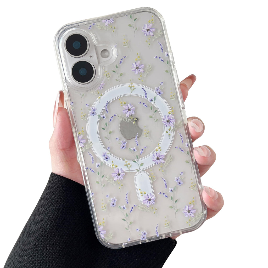 Transparente Weihnachts- und Blumenmuster iPhone Hülle