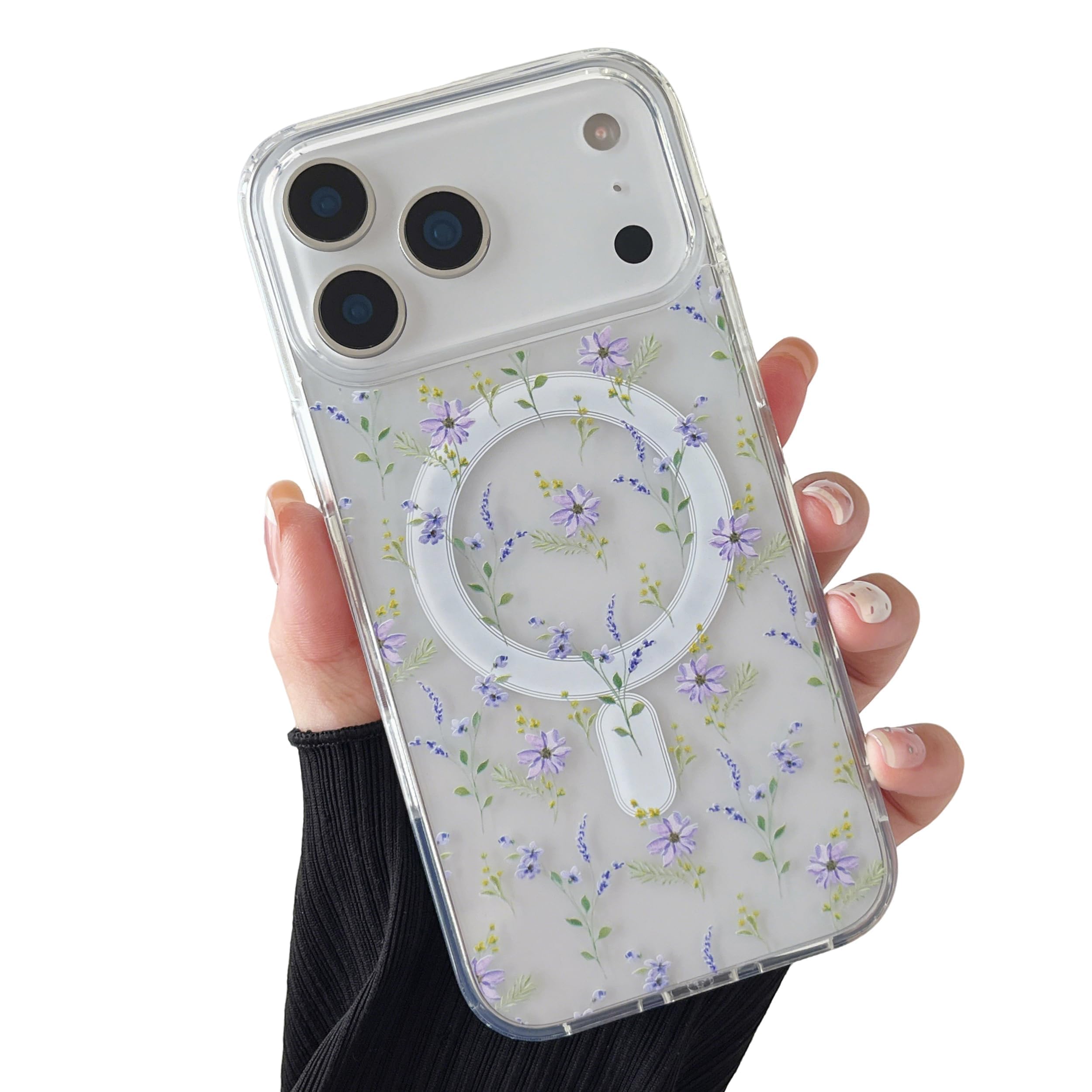 Transparente Weihnachts- und Blumenmuster iPhone Hülle