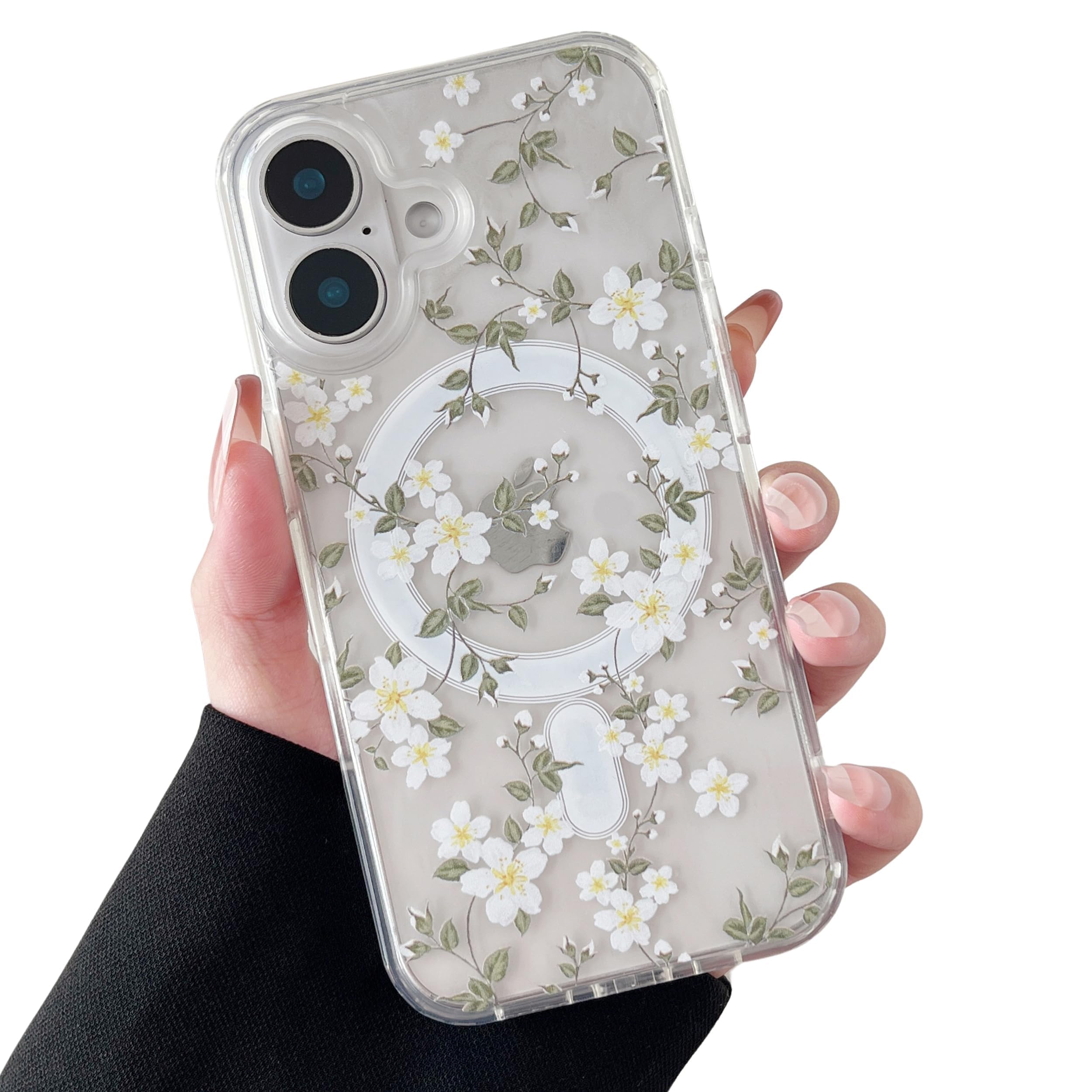 Transparente Weihnachts- und Blumenmuster iPhone Hülle