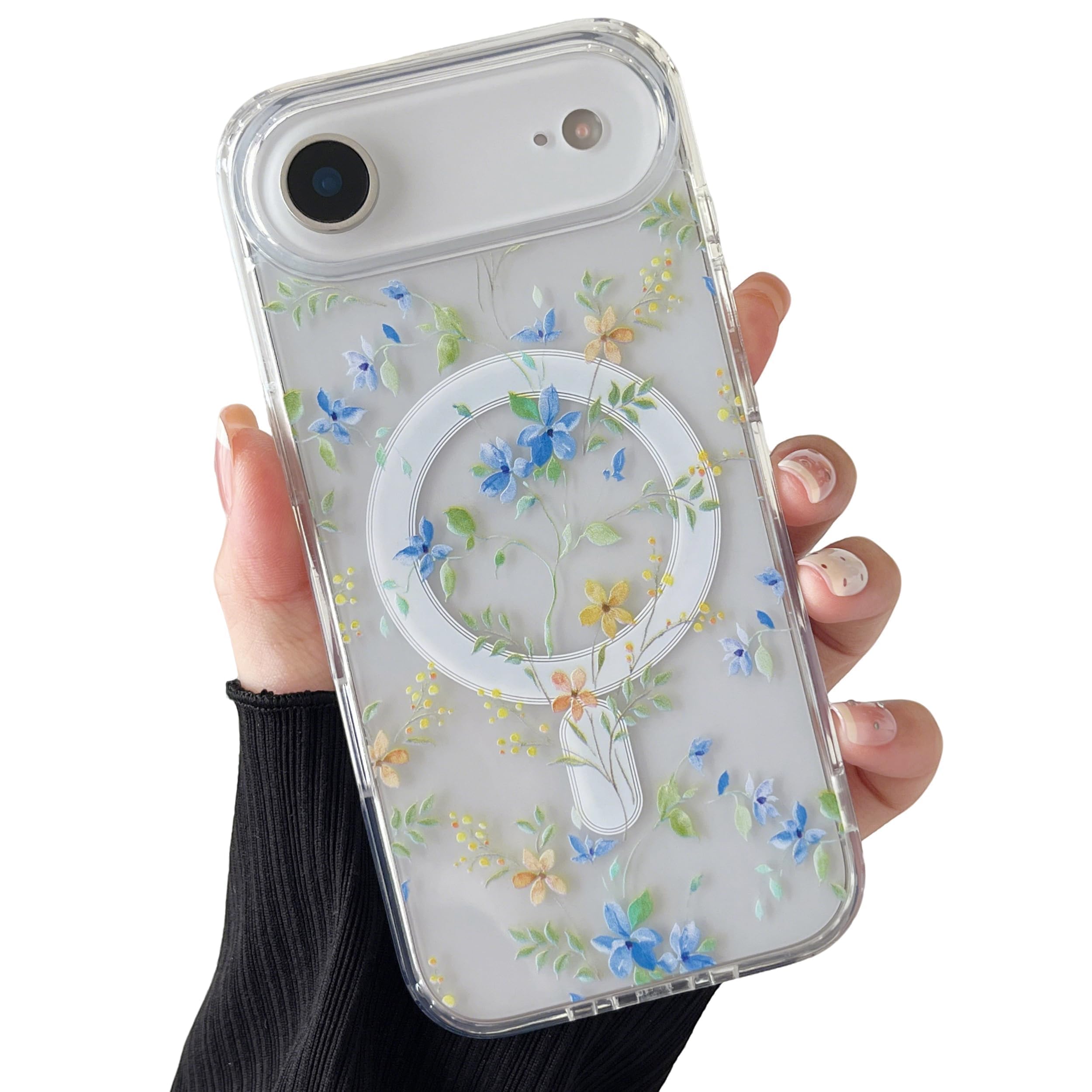 Transparente Weihnachts- und Blumenmuster iPhone Hülle